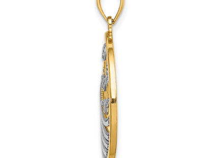 14k Yellow & Rhodium Pendants Style K9429 - Classique Jewelry Inc.