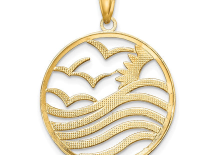 14k Yellow & Rhodium Pendants Style K9429 - Classique Jewelry Inc.