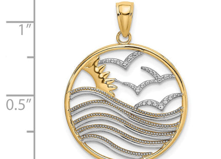 14k Yellow & Rhodium Pendants Style K9429 - Classique Jewelry Inc.