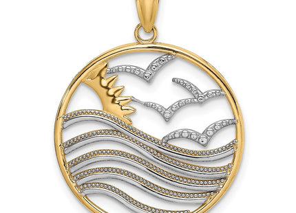 14k Yellow & Rhodium Pendants Style K9429 - Classique Jewelry Inc.