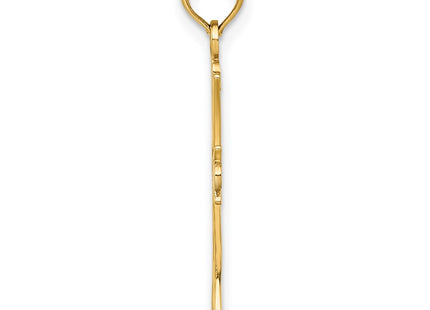 14K gold cross charm, alternate view