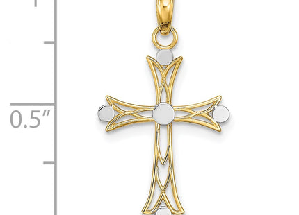 14K gold cross charm, another view