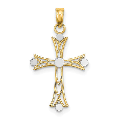 14K gold cross charm