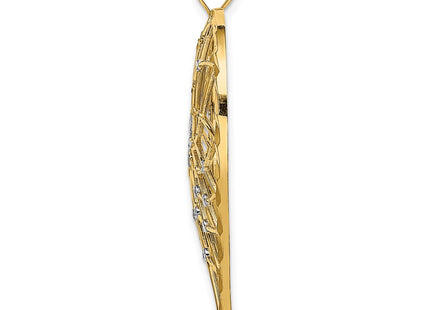 14k Yellow & Rhodium Pendants Style K9442 - Classique Jewelry Inc.