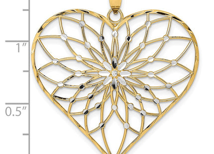14k Yellow & Rhodium Pendants Style K9442 - Classique Jewelry Inc.