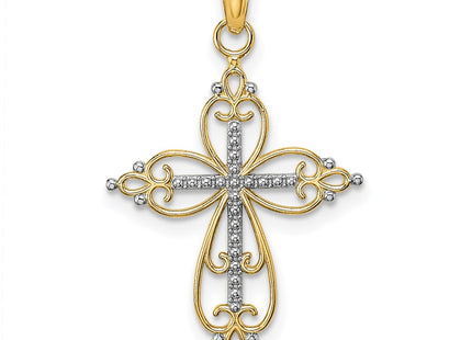 14k Yellow & Rhodium Jewelry Style K9443 - Classique Jewelry Inc.