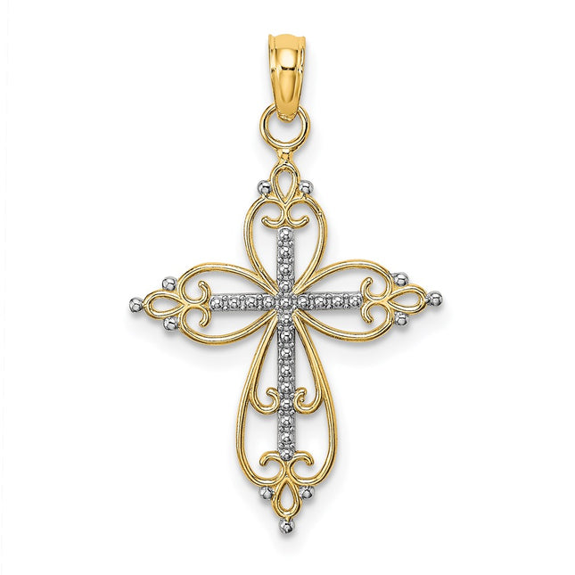 14k Yellow & Rhodium Jewelry Style K9443 - Classique Jewelry Inc.