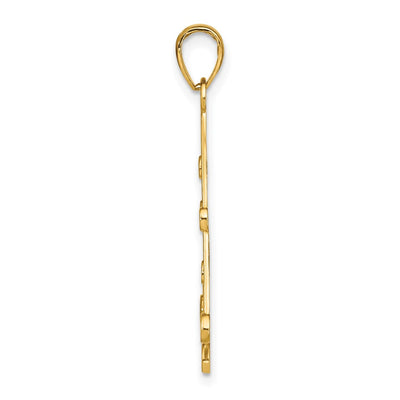 14K w/Rhodium Textured Chandellier Charm