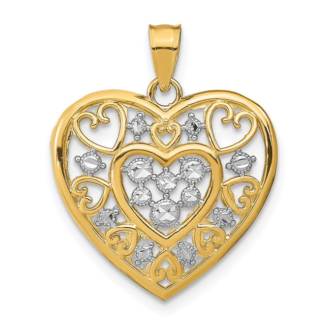14k Yellow & Rhodium Jewelry Style K9447 - Classique Jewelry Inc.