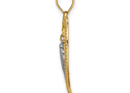 14k Yellow & Rhodium Jewelry Style K9451 - Classique Jewelry Inc.