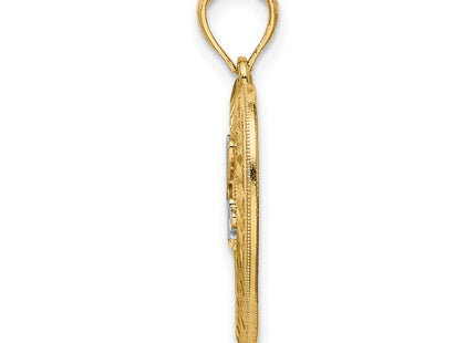 14k Yellow & Rhodium Pendants Style K9452 - Classique Jewelry Inc.