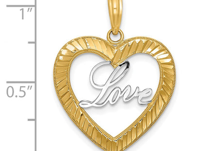 14k Yellow & Rhodium Pendants Style K9452 - Classique Jewelry Inc.