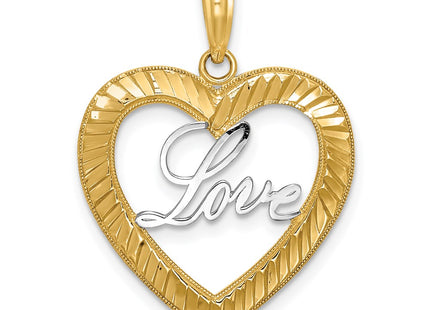 14k Yellow & Rhodium Pendants Style K9452 - Classique Jewelry Inc.