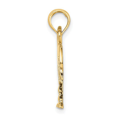 14K W/ Rhodium Polished Charleston Palm Tree Charm