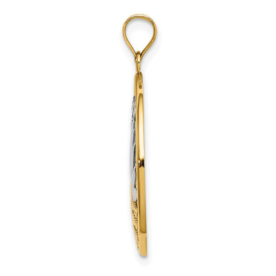 14K /Rhodium Sunsetand Water In CircleCharm