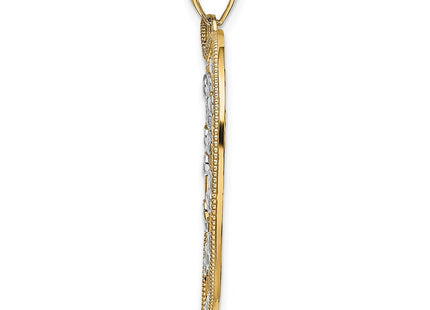 14k Yellow & Rhodium Pendants Style K9463 - Classique Jewelry Inc.