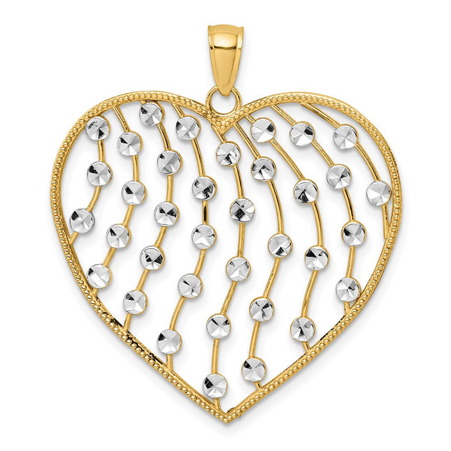 14k Yellow & Rhodium Pendants Style K9463 - Classique Jewelry Inc.