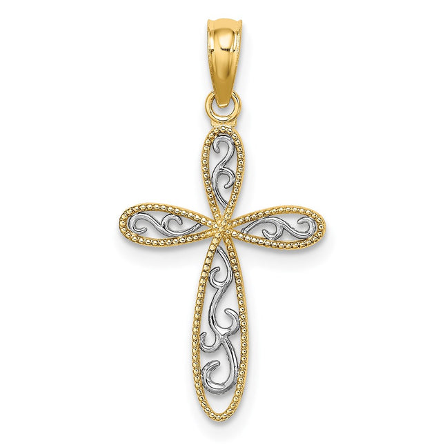 14k Yellow & Rhodium Jewelry Style K9465 - Classique Jewelry Inc.