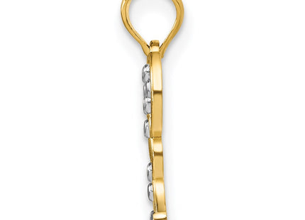14k Yellow & Rhodium Jewelry Style K9476 - Classique Jewelry Inc.