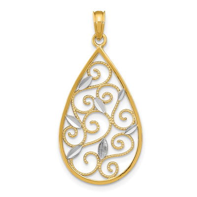 14K gold teardrop charm