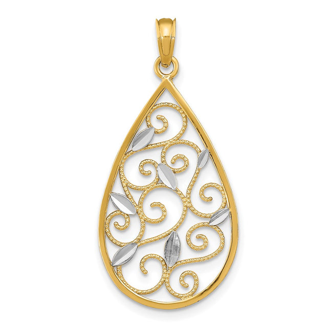 14K gold teardrop charm