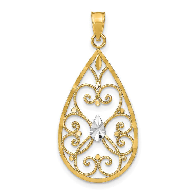 14k Yellow & Rhodium Jewelry Style K9478 - Classique Jewelry Inc.