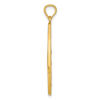 14K w/Rhodium Beaded Filigree D/C Teardrop Charm, 30 x 16mm