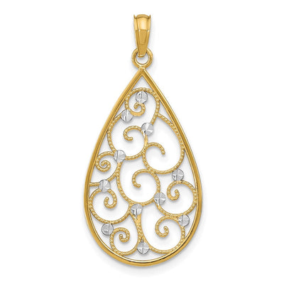 14K gold teardrop charm