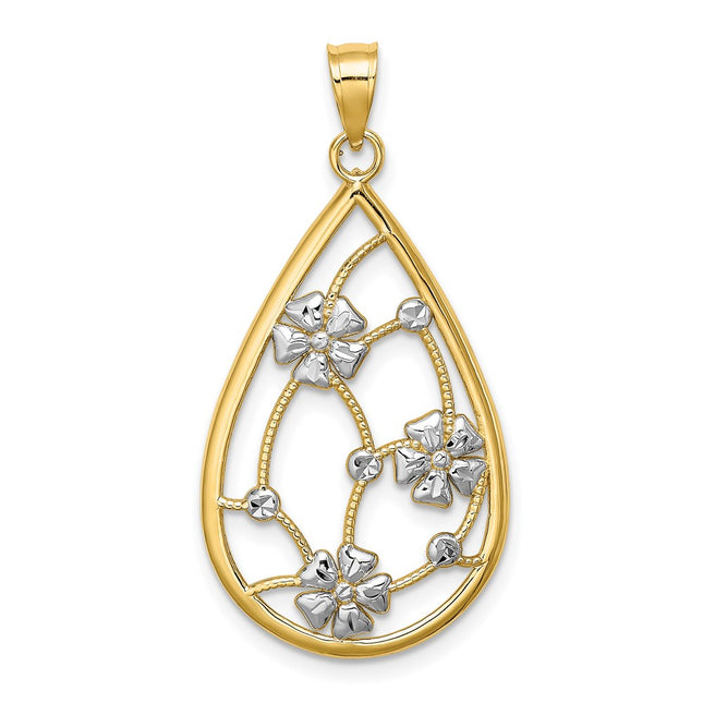 14k Yellow & Rhodium Jewelry Style K9482 - Classique Jewelry Inc.