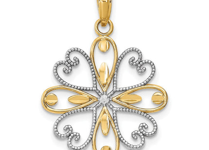 14k Yellow & Rhodium Jewelry Style K9484 - Classique Jewelry Inc.