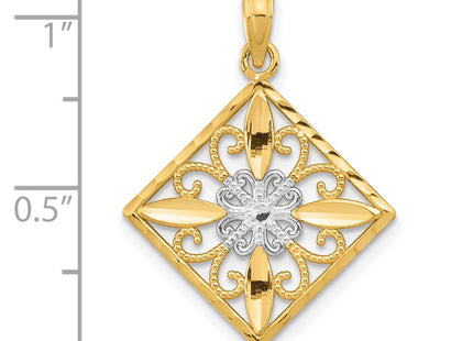 14k Yellow & Rhodium Jewelry Style K9485 - Classique Jewelry Inc.