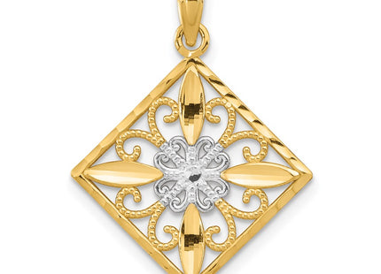 14k Yellow & Rhodium Jewelry Style K9485 - Classique Jewelry Inc.