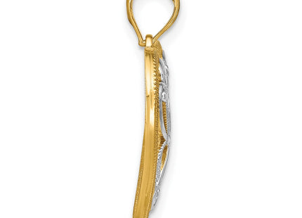 14k Yellow & Rhodium Jewelry Style K9487 - Classique Jewelry Inc.
