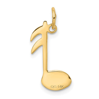 14K Polished Flat-Backed Musical Note Charm