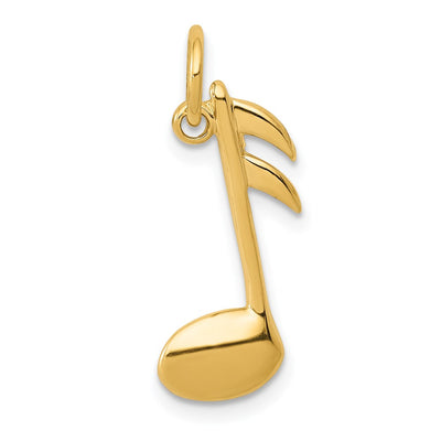 14K Polished Flat-Backed Musical Note Charm