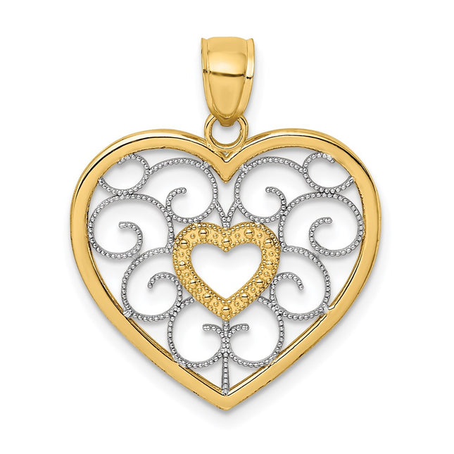 14k Yellow & Rhodium Jewelry Style K9490 - Classique Jewelry Inc.