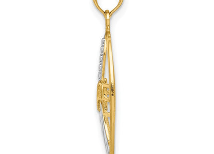 14k Yellow & Rhodium Jewelry Style K9492 - Classique Jewelry Inc.
