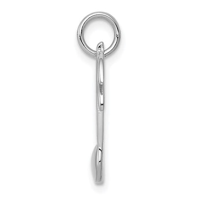 14K White Gold Polished Flat-Backed Musical Note Charm