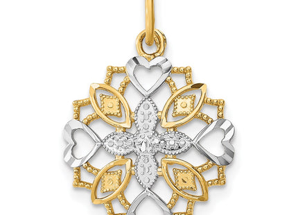 14k Yellow & Rhodium Jewelry Style K9503 - Classique Jewelry Inc.