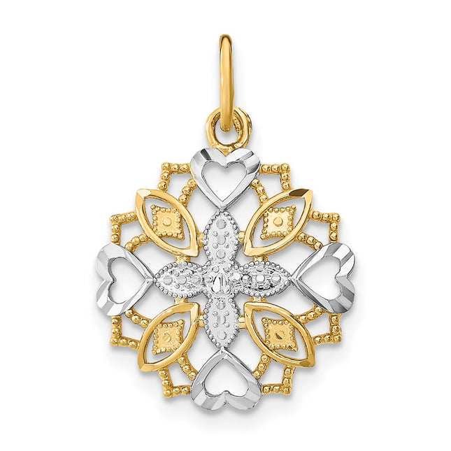 14k Yellow & Rhodium Jewelry Style K9503 - Classique Jewelry Inc.