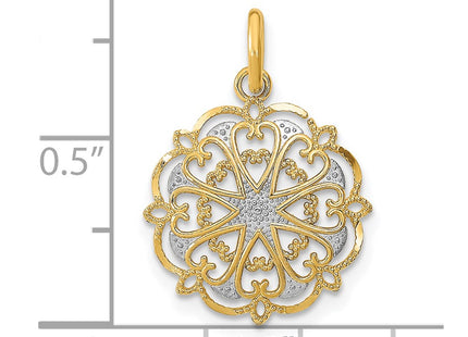 14k Yellow & Rhodium Jewelry Style K9507 - Classique Jewelry Inc.