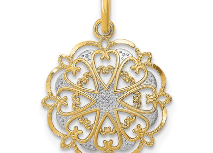 14k Yellow & Rhodium Jewelry Style K9507 - Classique Jewelry Inc.