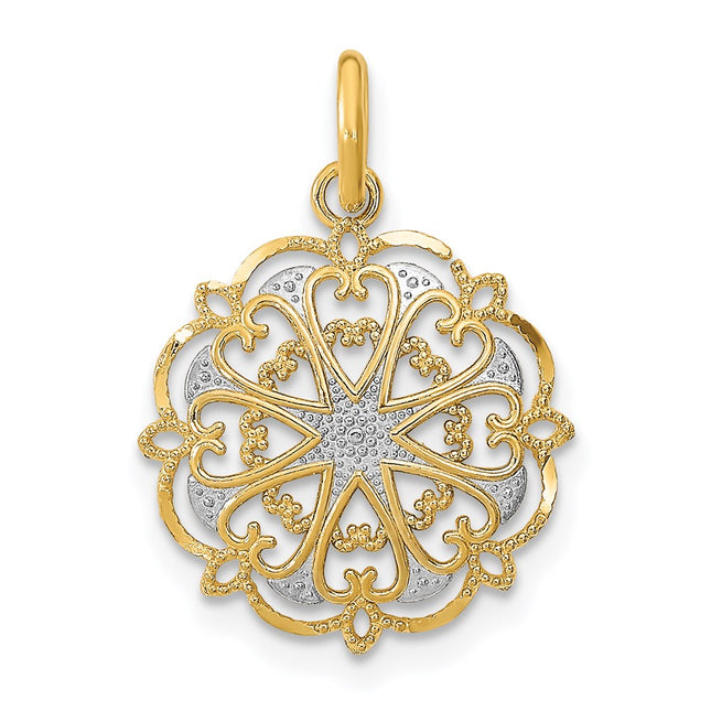 14k Yellow & Rhodium Jewelry Style K9507 - Classique Jewelry Inc.