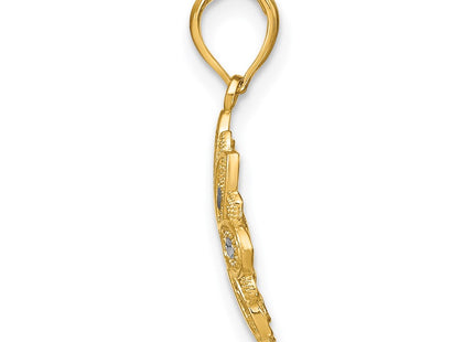 14k Yellow & Rhodium Jewelry Style K9509 - Classique Jewelry Inc.