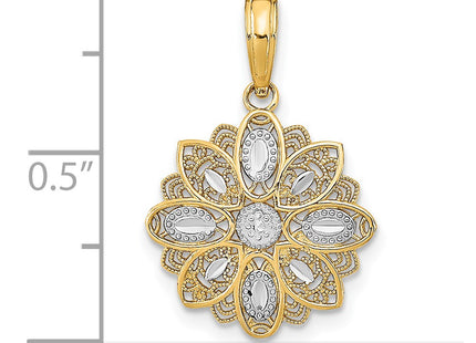 14k Yellow & Rhodium Jewelry Style K9509 - Classique Jewelry Inc.