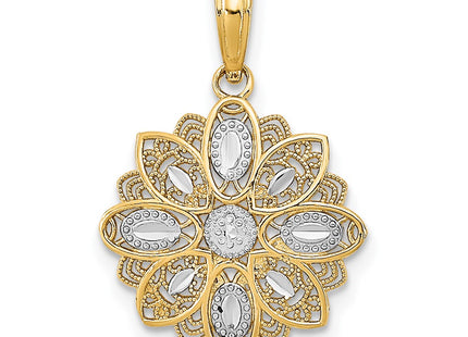 14k Yellow & Rhodium Jewelry Style K9509 - Classique Jewelry Inc.