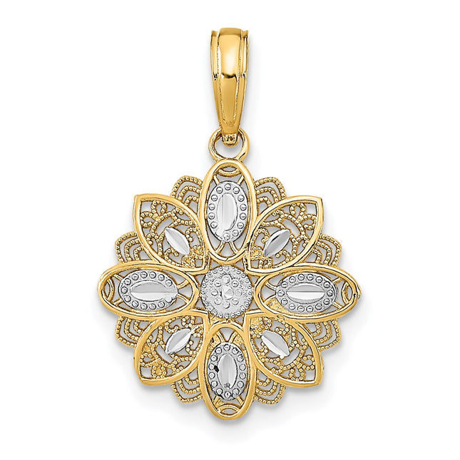 14k Yellow & Rhodium Jewelry Style K9509 - Classique Jewelry Inc.