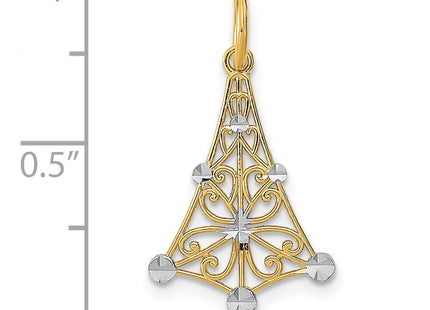 14k Yellow & Rhodium Jewelry Style K9510 - Classique Jewelry Inc.
