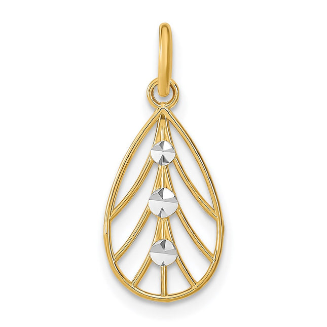 14K gold teardrop charm