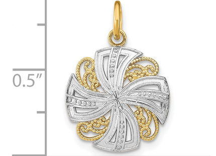 14k Yellow & Rhodium Jewelry Style K9517 - Classique Jewelry Inc.